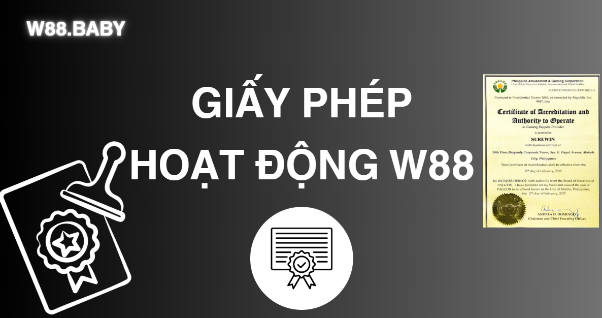 Giấy phép hoạt động W88